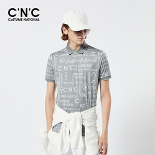 莱赛尔翻领透气polo衫 CNC男装 新款 奥莱丛林字母提花短袖 男 t恤夏季