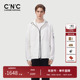 CNC男装 奥莱立体压花连帽夹克男2025早春新款 轻薄运动上衣外套
