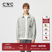 春夏高级感拉链开衫 CNC男装 奥莱提花满印翻领夹克男款 上衣外套