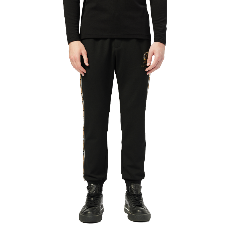 CNC男装奥莱刺绣侧织带卫裤男提花logo运动裤套装裤子