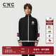 CNC男装 奥莱撞色拼接休闲运动立领夹克秋冬轻奢潮流拉链开衫 外套
