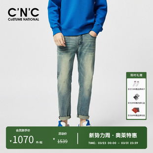 春夏弹力百搭长裤 CNC男装 复古水洗牛仔裤 LOGO刺绣男士 奥莱新款