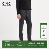 奥莱春秋新款 CNC男装 轻奢高品质印花休闲西裤 100%绵羊毛