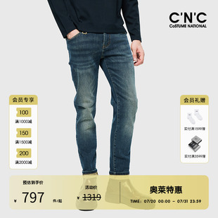 奥莱新款 简约修身 CNC男装 水洗复古做旧牛仔裤 男士 长裤