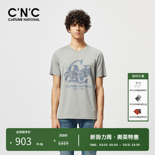 凉感透气半袖 CNC男装 新款 男夏季 t恤 奥莱莫代尔棉轻奢字母百搭短袖