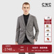 CNC男装 奥莱outlets春秋新款 品牌典雅绣花烫钻羊毛条纹西服外套