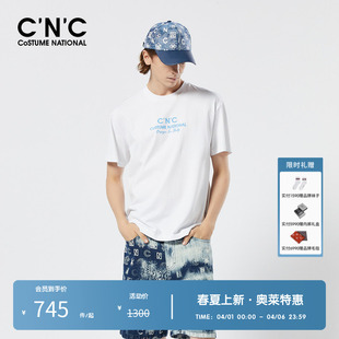 纯棉吸湿透气烫钻短袖 T恤 夏季 奥莱新款 立体印花 CNC男装