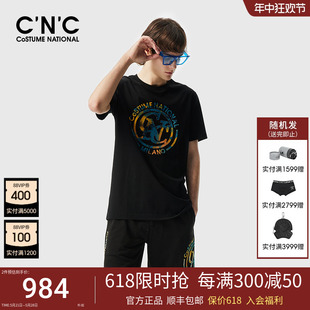 潮流圆领短袖 CNC男装 时尚 奥莱LOGO印花春夏新品 T恤男