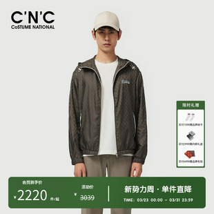 薄款 logo印花连帽夹克男春夏轻奢落肩版 外套 奥莱暗格满版 CNC男装