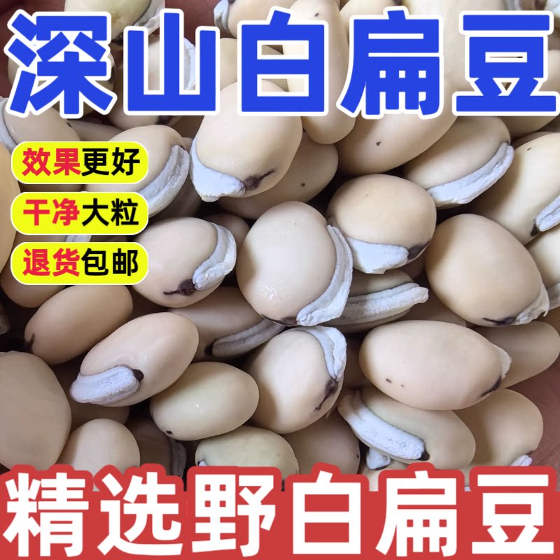 野生白扁豆中药材正品500g特级深山药用白扁豆粉泡水泡茶煲汤无硫