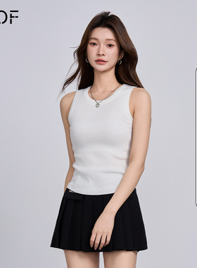 ELOF无袖背心女弹力修身休闲纯色上衣