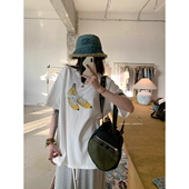 T恤女宽松大码 ELOF01574 印花 100%棉 短袖 官图 21支纯棉210克