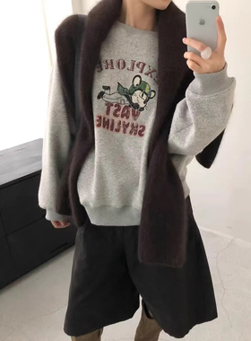 ELOF5582# 官图 实价 华棉复合-薄款310g加绒400g 圆领卫衣女秋冬