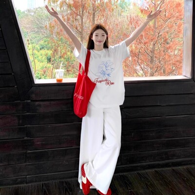 ELOF01506# 官图 21支纯棉210克（100%棉）慵懒宽松卡通印花短袖T