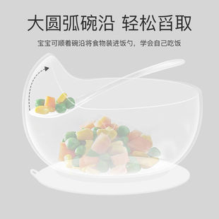 宝宝学吃饭训练辅食碗硅胶儿童碗一体式 婴儿专用吸盘碗防摔防烫