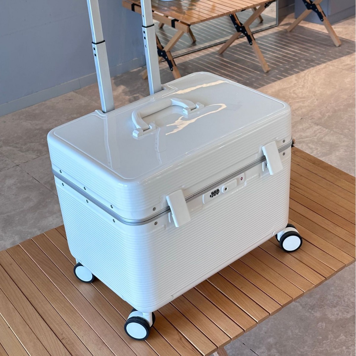 行李箱小型女铝框拉杆箱20寸上翻盖摄影工具箱18机长旅行箱皮箱男