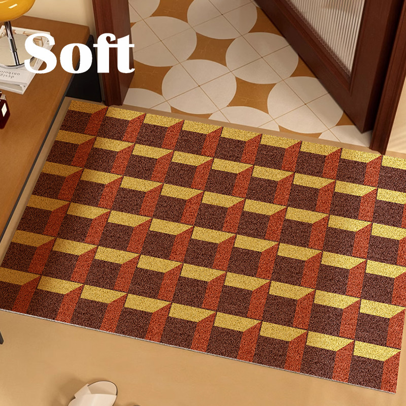 格子入户门地垫丝圈玄关进门垫门口脚垫pvc除尘免清洗出租屋脚垫,居家布艺,入户地垫,淘宝优惠券,粉丝福利购,淘宝优惠卷