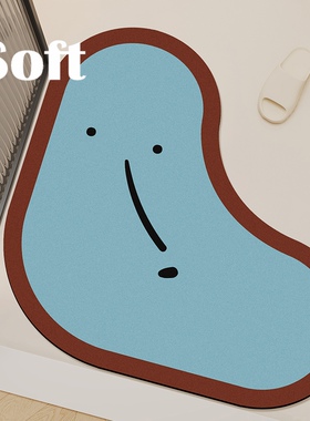 创意表情卡通浴室垫家门口吸水地垫家用洗手间厕所卫生间防滑脚垫