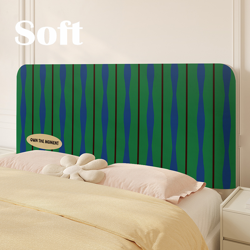 复古撞色条纹床头罩家用卧室房间防尘套保护罩床头靠垫套罩包豪斯