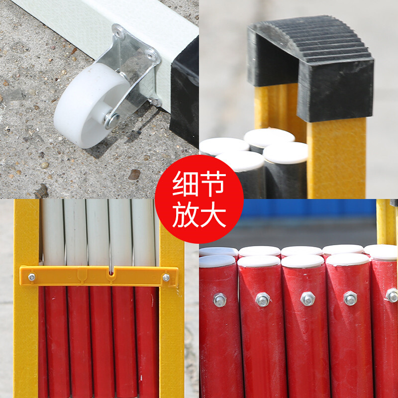 玻璃钢伸缩围栏安全施工护栏电力绝缘可移动折叠道路警示隔离围挡