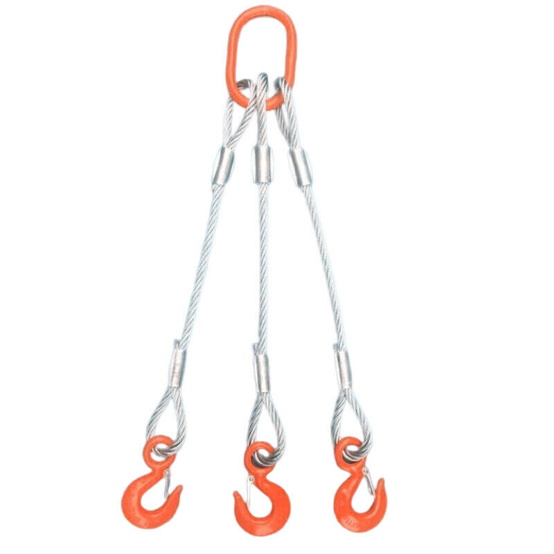 臻工品钢丝绳3.5米16粗钢丝绳起重钢丝绳单位：米三条三勾一端环