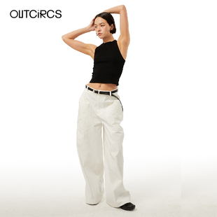 OUTCiRCS 大口袋直筒裤春夏新品男女同款高密度棉感面料休闲裤