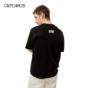 上衣 纯棉T恤夏百搭潮流短袖 OUTCiRCS 柔顺轻薄平平无奇标签男士
