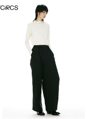 OUTCiRCS轻轻松松廓形裤子女秋冬直筒垂感慵懒西装长裤冬季休闲裤