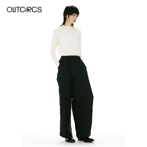 OUTCiRCS直筒垂感阔腿裤字高级感