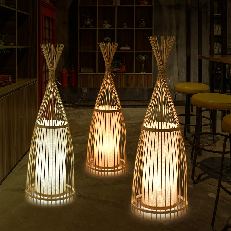 新中式落地灯卧室客厅竹艺灯具茶室会所日式东南亚装饰竹编落地灯,家装灯饰光源,其它灯具灯饰,淘宝优惠券,粉丝福利购,淘宝优惠卷