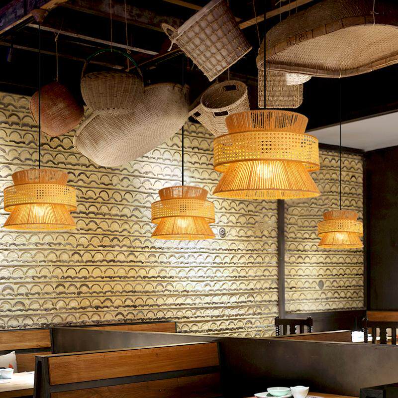 麻绳吊灯中式竹编禅意茶室民宿餐厅饭桌农家院藤艺日式灯具麻绳灯,家装灯饰光源,酒店/宴会厅/餐饮吊灯,淘宝优惠券,粉丝福利购,淘宝优惠卷