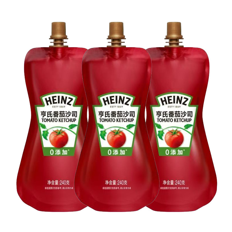 亨氏番茄沙司240g挤挤袋装番茄酱汉堡薯条蔬菜沙拉点蘸西餐调味酱,粮油调味/速食/干货/烘焙,番茄酱,淘宝优惠券,粉丝福利购,淘宝优惠卷