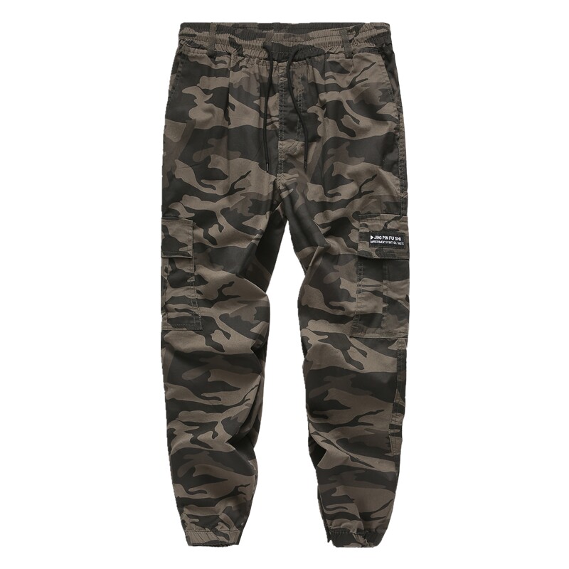 迷彩工装裤男士纯棉耐磨弹力长裤子春夏季宽松束脚劳保工作服裤子