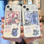 情侣可爱史迪仔手机壳适用iPhone13苹果14promax新款 15卡通12mini透明11硅胶17女款 16全包8plus软壳7保护套6p