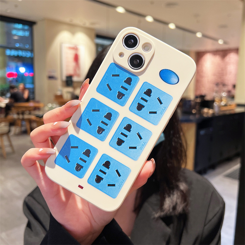 恶搞创意插座适用iPhone12promax苹果13pro手机壳14/15苹果11全包7/8plus男女17/xr/16硅胶6sp防摔软壳保护套