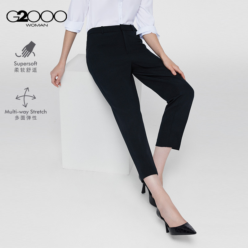 G2000女装 春秋新款多面弹性易打理经典百搭九分休闲裤. - 实物图