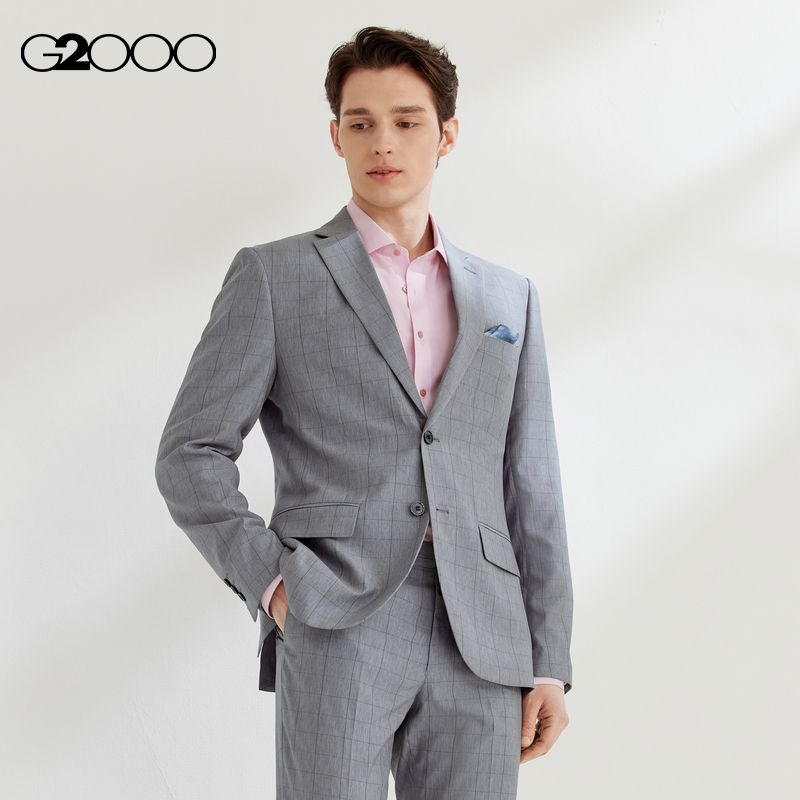【高级感】G2000男装2025商场同款舒适透气内衬格纹西服外套