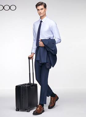 G2000男士长袖商务工服修身正装牛津纺纯棉衬衣职业服免熨衬衫男