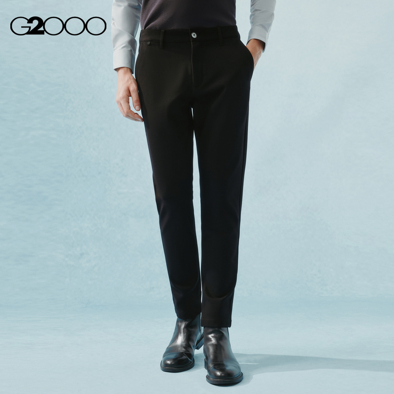 【加厚/磨毛/商场新款】G2000男装2025柔软修身锥形裤保暖休闲裤