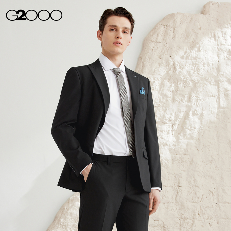 【舒适弹性】G2000男装2025商场同款商务高级感戗驳领西服西装男