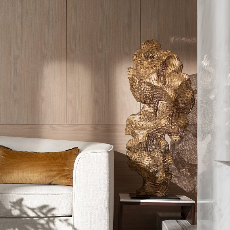 巧匠太湖石雕塑不锈钢摆件