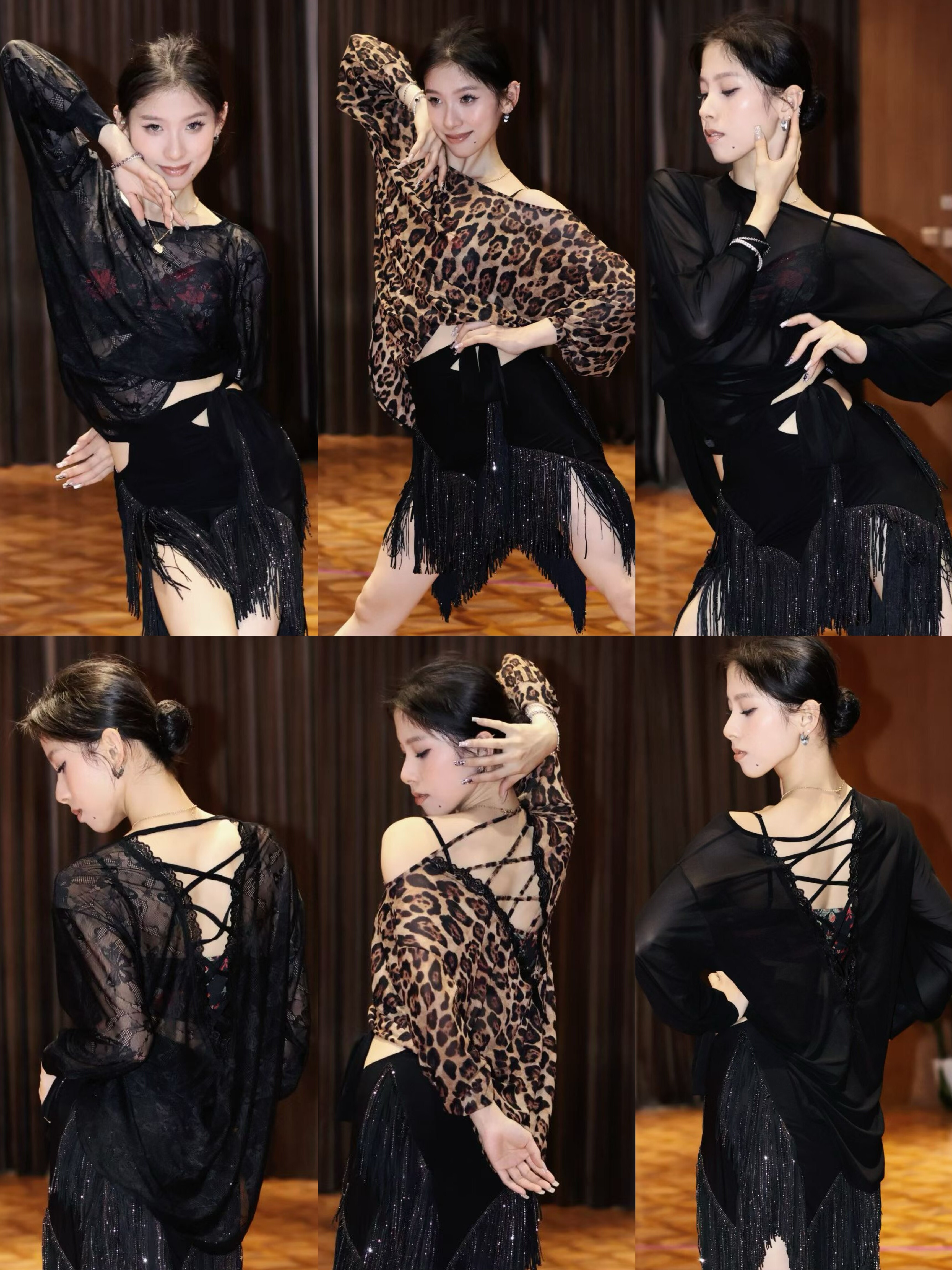 Loyal拉丁舞服网纱罩衫大衫