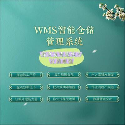 定制WMS仓库管理系统仓储物料出入库记录库存监控预警智能提醒