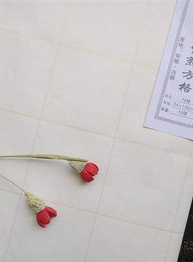 四尺对开76格半生熟7cm方格宣纸50张 成人书法作品纸35cm×138cm