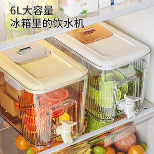 日本冰箱冷水壶饮料桶带龙头耐高温冷泡壶凉水可乐水果茶桶大容量