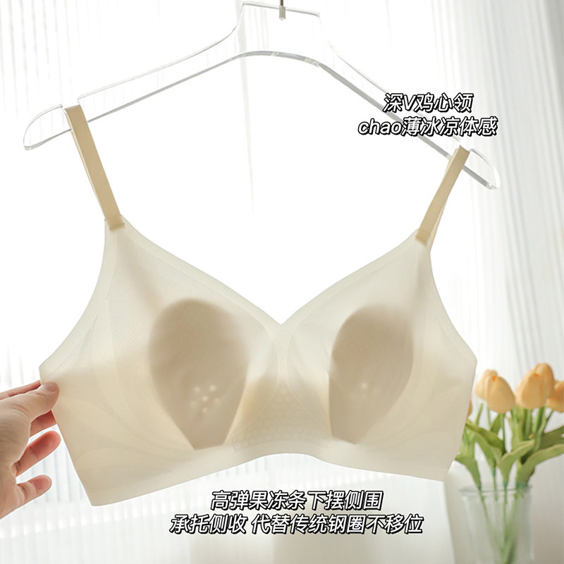 超薄款大胸显小胸内衣女夏天全罩杯孕妇无痕文胸固定兔耳朵胸罩