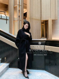 PEACHES ALL DAY午夜格蕾丝 古董收藏级羊绒长款显瘦气优雅质大衣