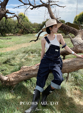 PEACHES ALL DAY【27/9 20点上新满500包邮 】复古宽松显瘦背带裤