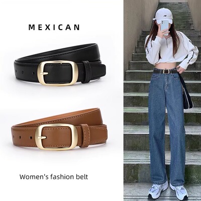 稻草人皮带女装饰针扣腰带