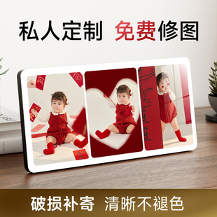 婴儿童照片定制三两宫格相框摆台打印成长摆件全家福婚纱照大挂墙